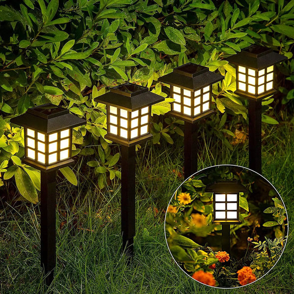 Certified LED Solar Lawn Lamp Warm White IP65 Waterproof for Outdoor Courtyard Garden