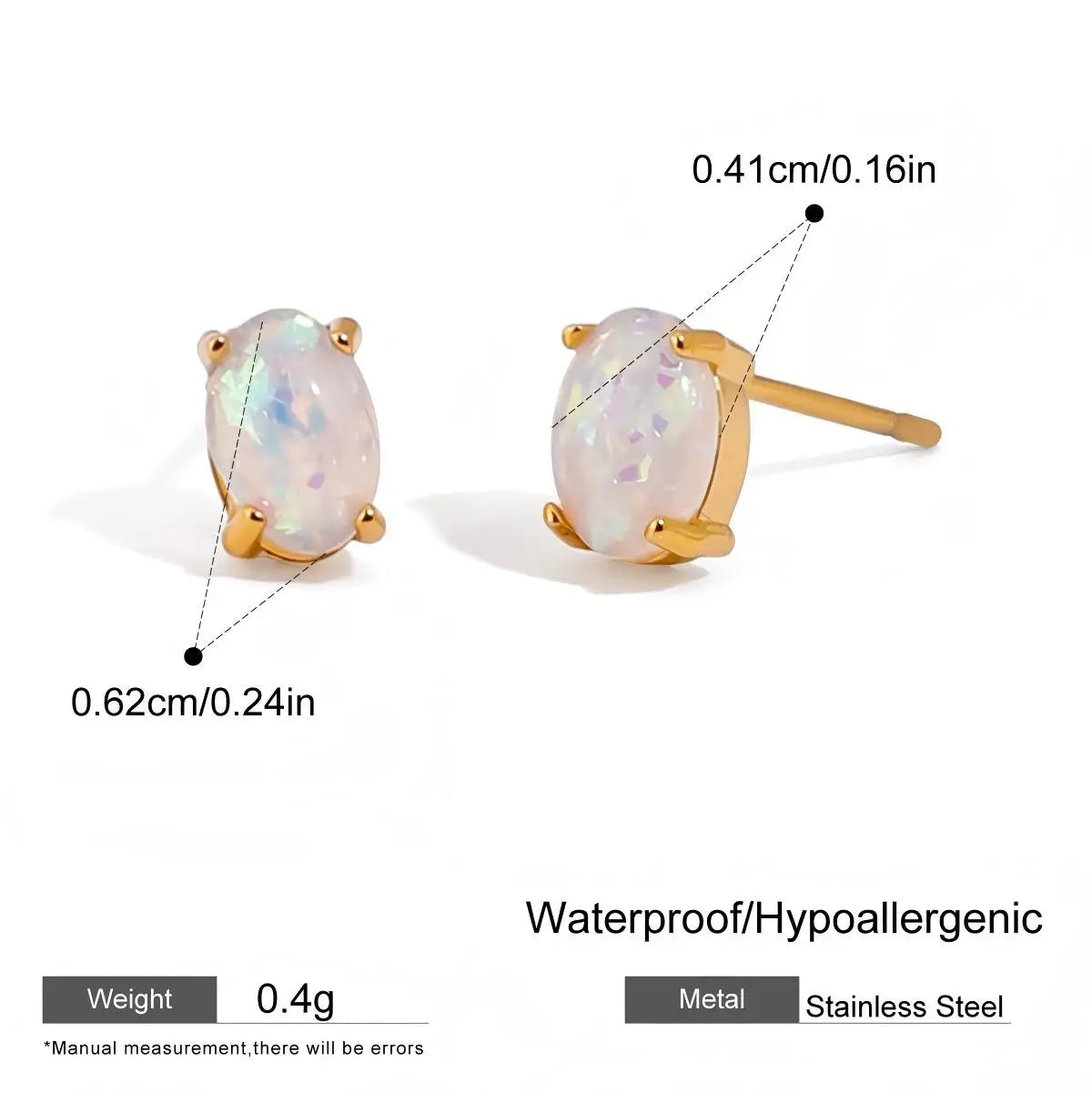 Chunky CZ Huggie Hoop Earrings 316L Stainless Steel Cubic Zirconia Stud Earrings Set