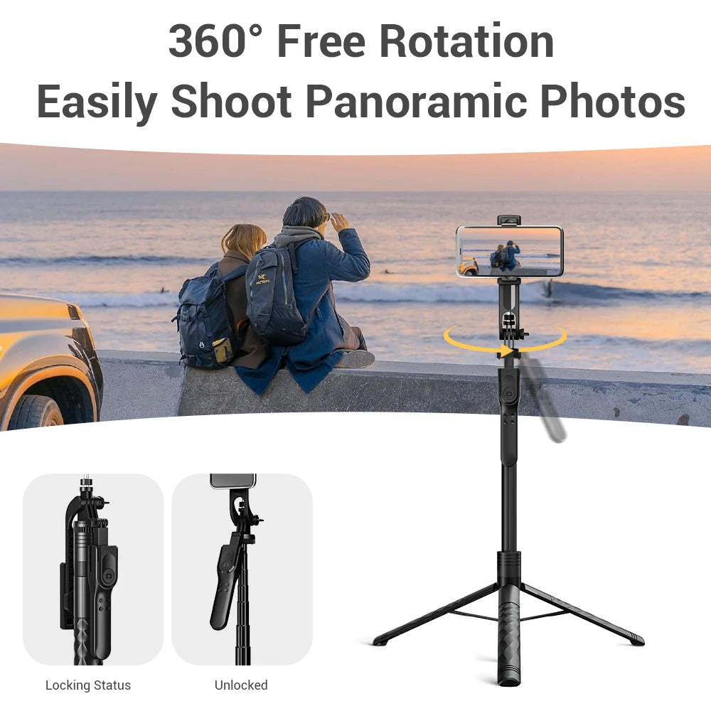 360 Degree Rotation Handheld Stabilizing Selfie Stick Tripod Phone Holder with Wireless