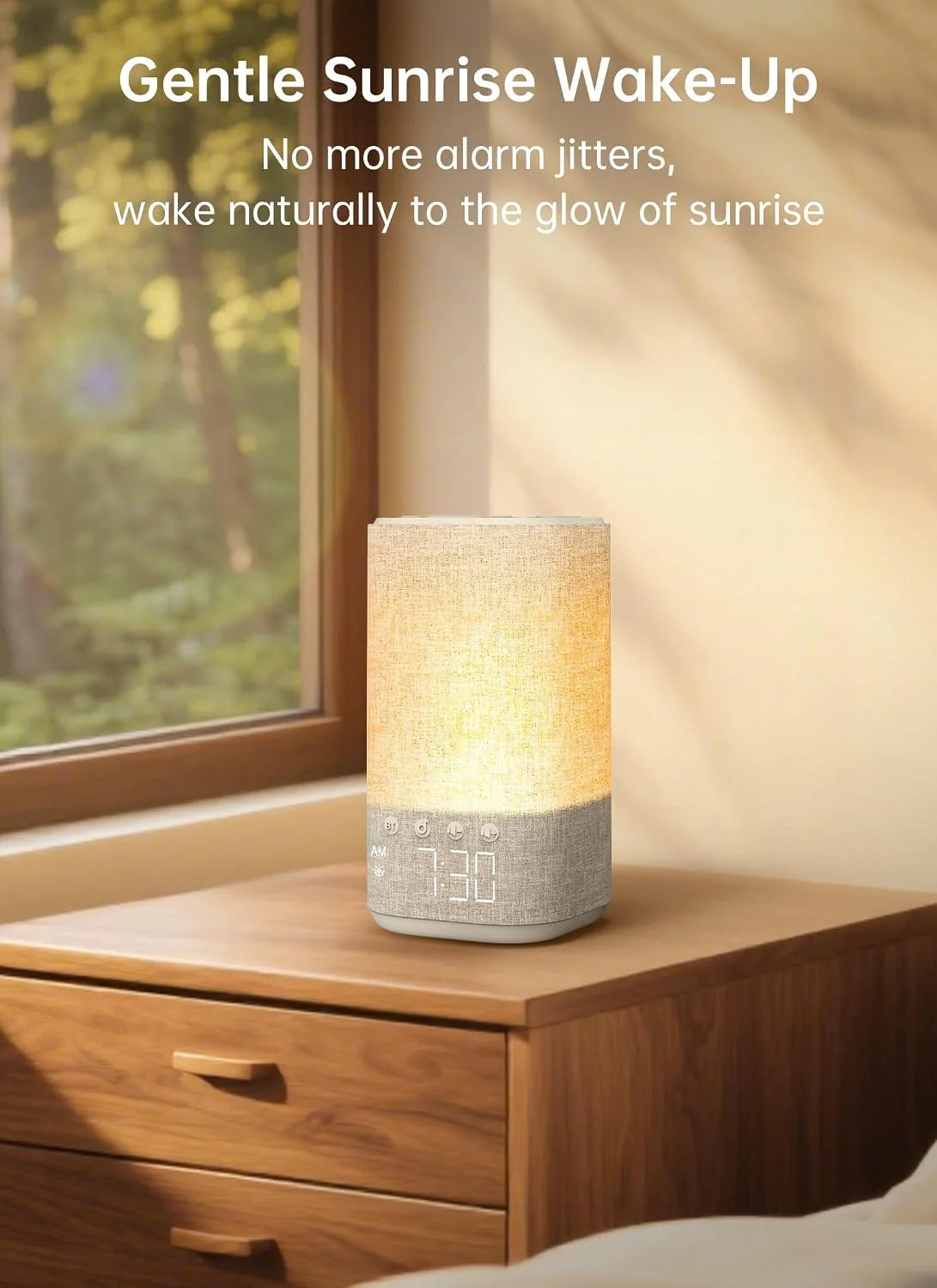 Sunrise Alarm Clock Sound Machine: Natural Wake Up Light Clock with Bluetooth Speaker