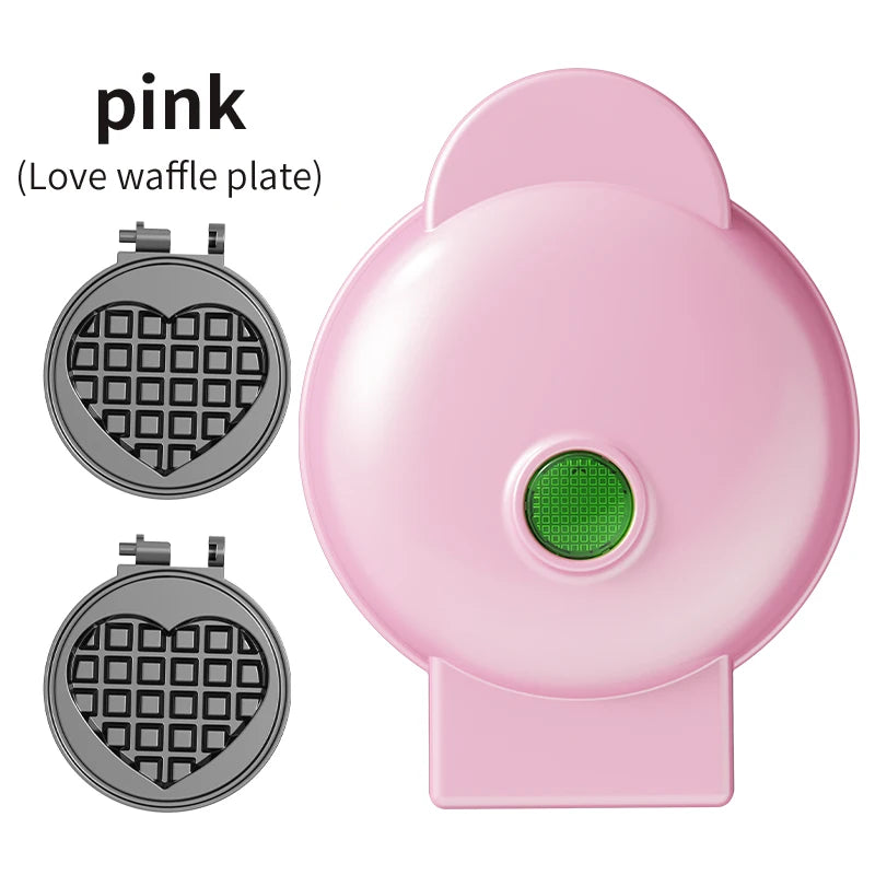 Electric Mini Waffle Maker Sandwich Maker Ceramic Coating Non-Stick Plates PBT+Aluminum