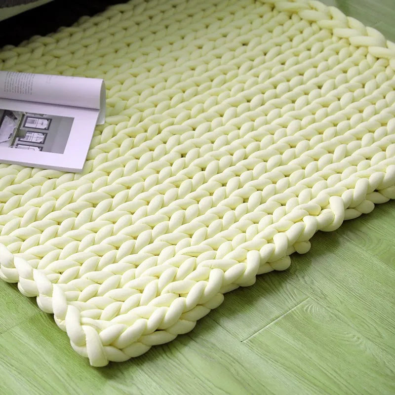 Chunky Knit Yarn Weighted Blanket with Core Filling Soft Woven Gravity Blanket