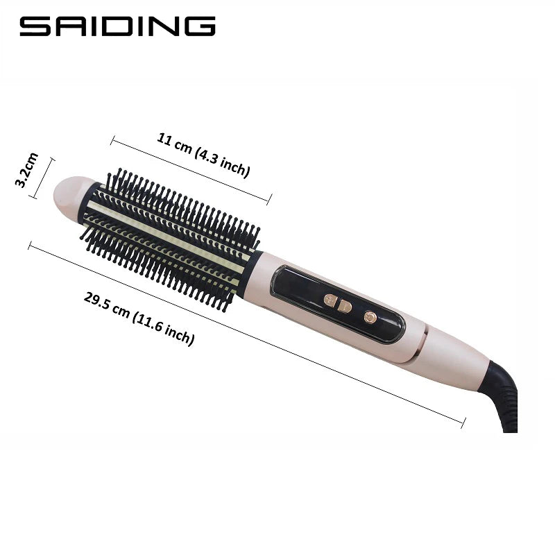 Professional 360 Rotating Electric Hair Straightener Brush 2-in-1 Straightening