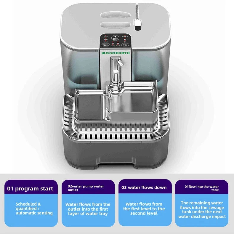 Plastic Pet Water Fountain 5L Large Capacity Filter-Free with a Clean Water Tank for Cats