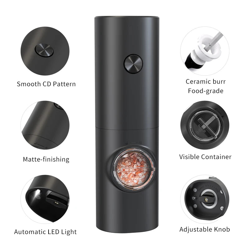 Electric Automatic Salt and Pepper Grinder Set with Led Light