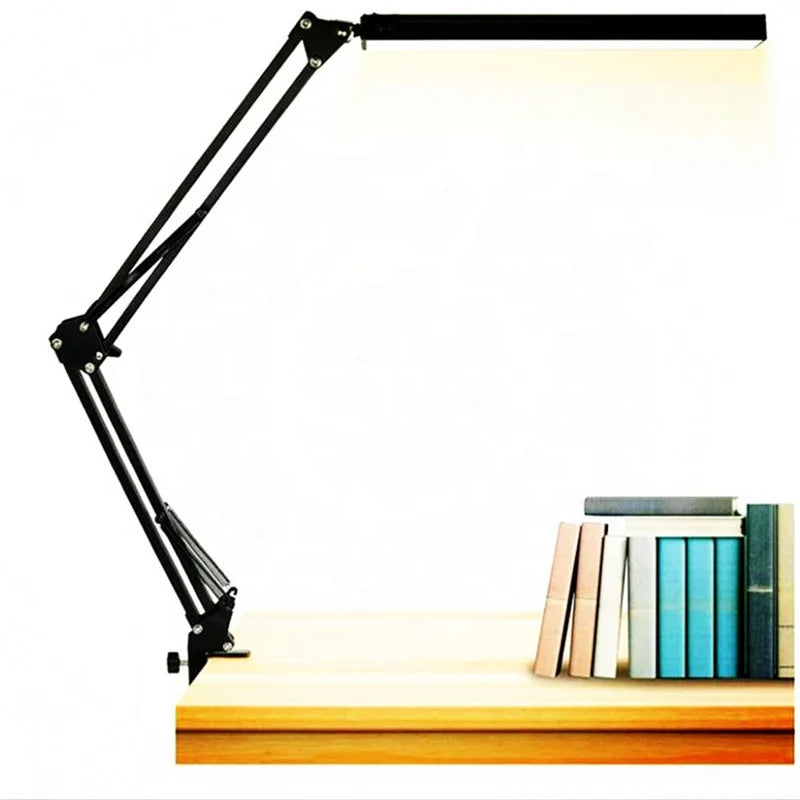 12W Folding Desk Lamps 3 Color Temperature 10-Level Dimming Led Nail Desk Lamp With Clamp