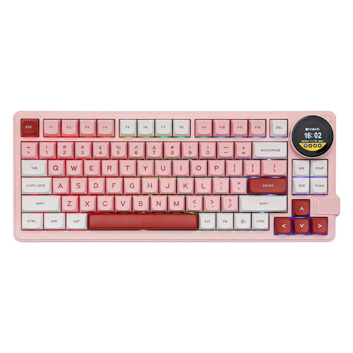 83-Key Mechanical Keyboard with Knob Screen RGB Backlight Gaming Mechanical Keyboard
