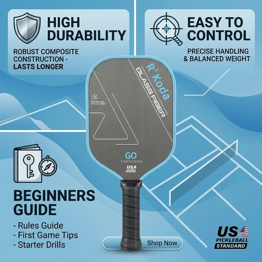 Solid Fiberglass Pickleball Set PP Honeycomb Eco-Friendly Training Portable Complete Kit