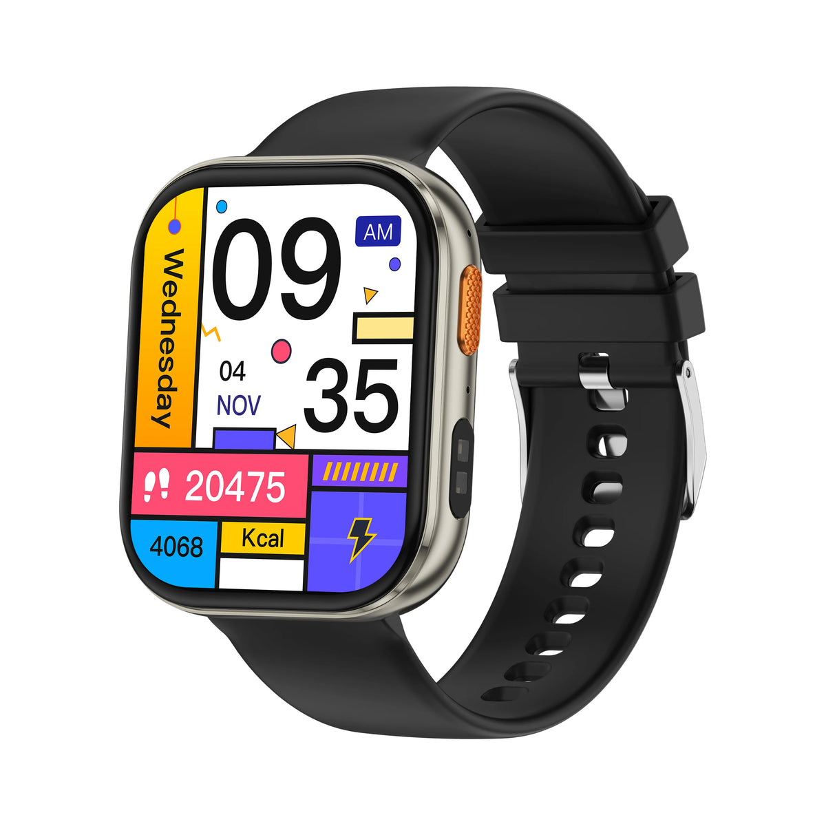 Health Smart Watch Square TFT Display Touch Screen Waterproof IP68 Fitness Tracker Android