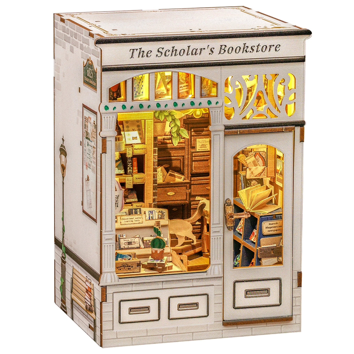 Top Gift DIY Book Nook 3D Wooden Puzzle Miniature House DIY Craft Kit Assembled Wooden Toy
