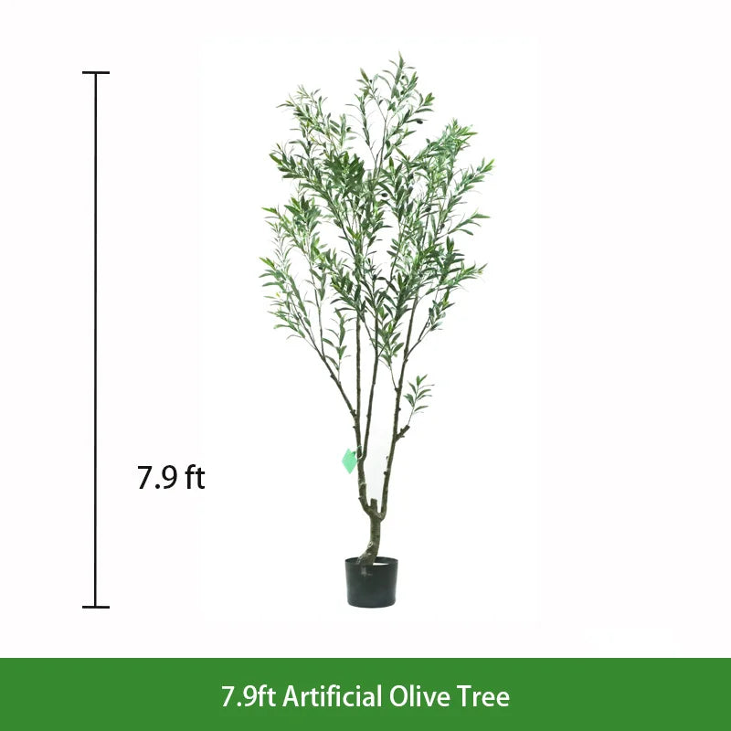 Lifelike Real Touch Artificial Potted Olive Tree Decorative Faux Plant for Indoor Outdoor