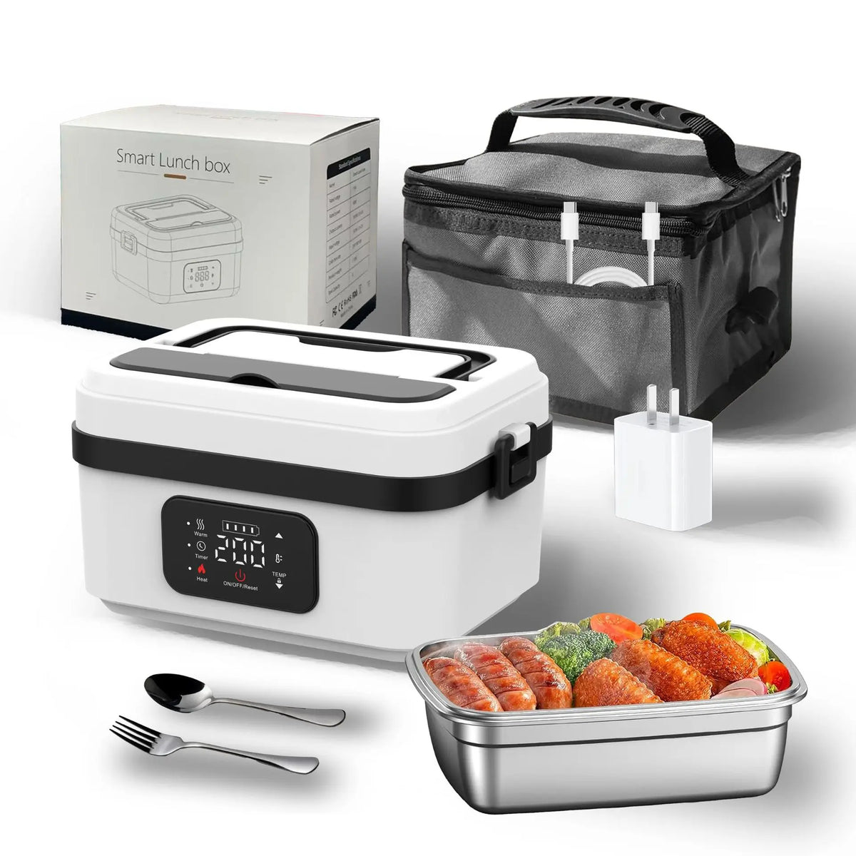 Portable Cordless Electric Lunch Boxes Automatic Self-Heating Food Warmer for Office