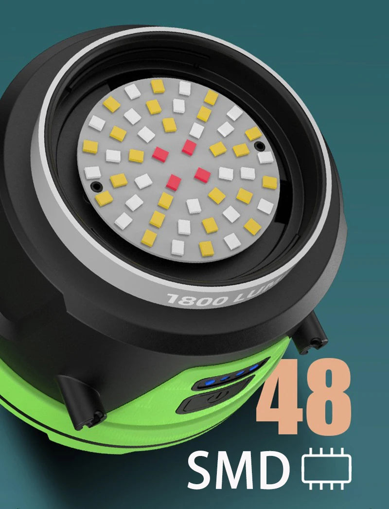 1000LM Rechargeable Camping Lantern with USB Output Power Bank Multi Light Modes Hanging