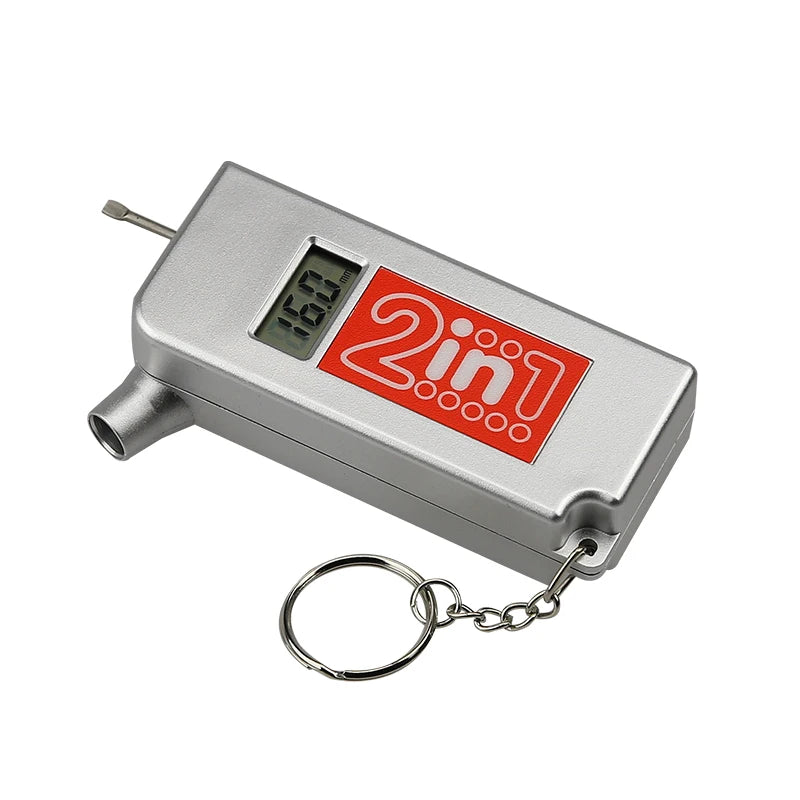Measure Tire Tread Depth Gauge Key-Chain Mini Digital Tire Pressure Gauge for Car Bike