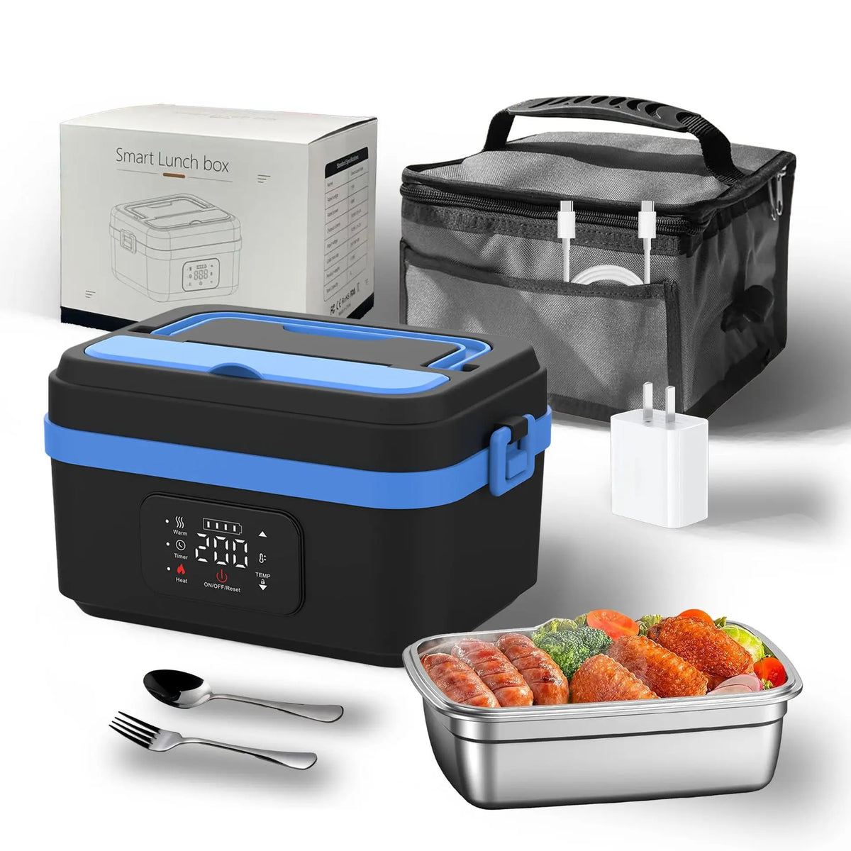 Portable Cordless Electric Lunch Boxes Automatic Self-Heating Food Warmer for Office