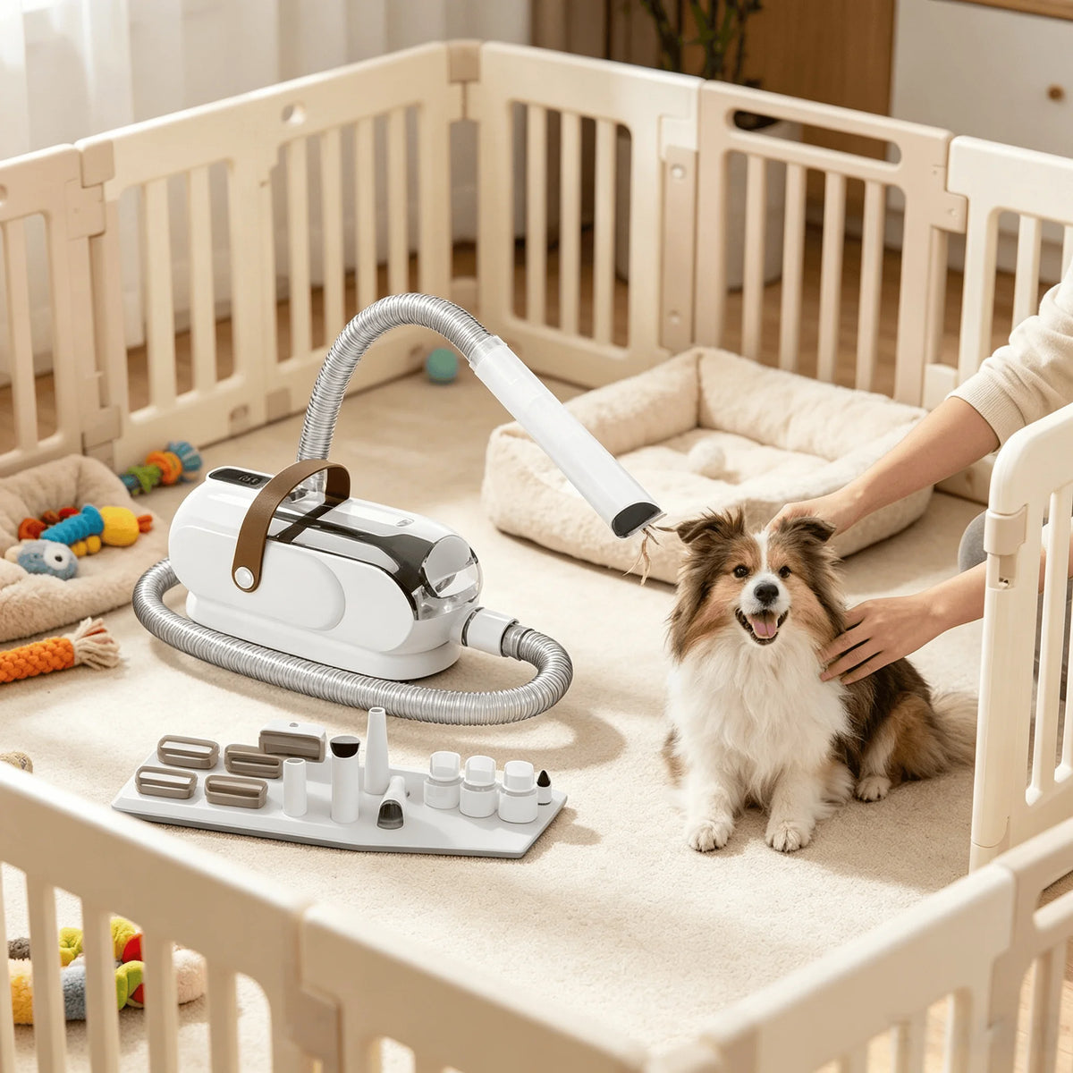 Pet Grooming Vacuum Kit Low Noise Pet Hair Vacuum Cleaner with Electric for Dogs Cats