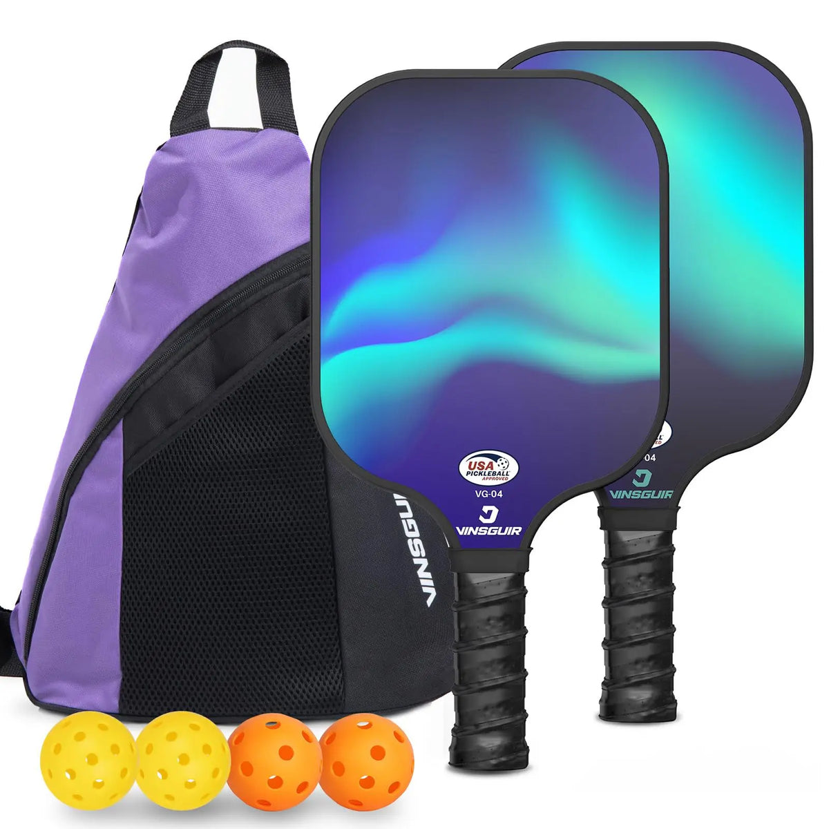 Pickleball Paddle Training Set with Honeycomb Core Full Fiberglass 13.5mm Thickness