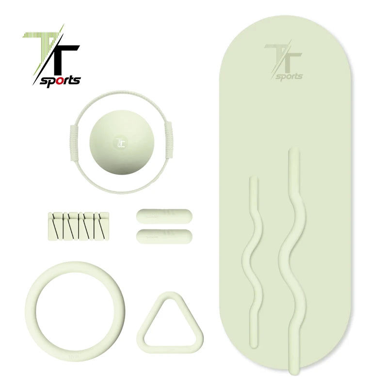 TTSports Portable Silicone Pilates Set Accessories Gym Stretch Band Fabric Resistance