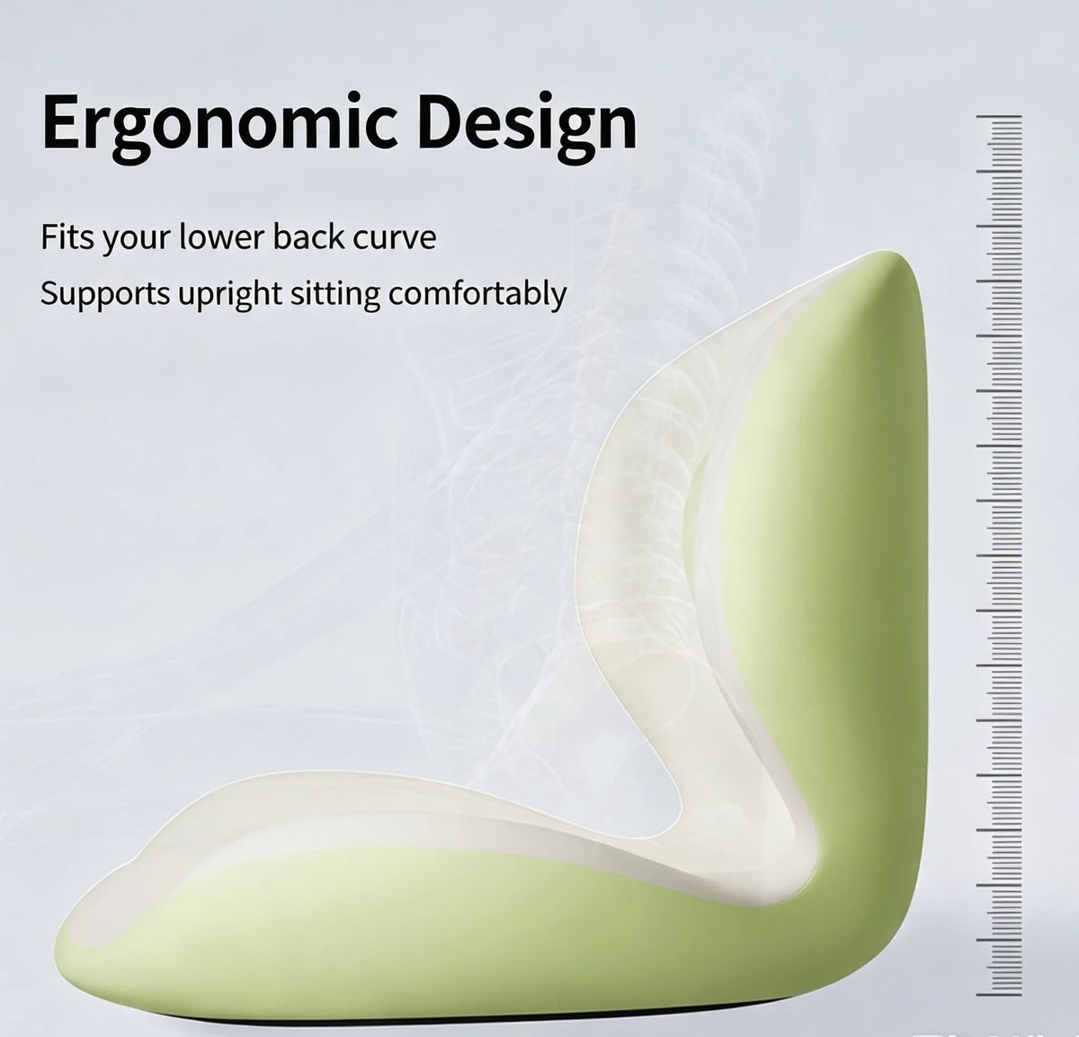Ergonomic Integrated Memory Foam Seat Cushion with Lumbar Back Support, Slow Rebound