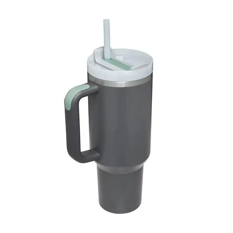 304 Stainless Steel 40oz Double Wall Vacuum Insulated Tumbler with Straw and Hand Grip