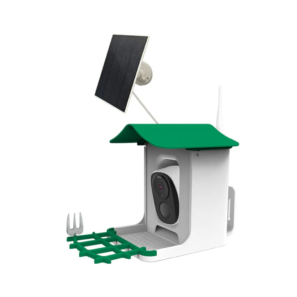 Bird Feeder Camera with AI Bird Recognition Solar-Powered Voice Intercom & Full-Color