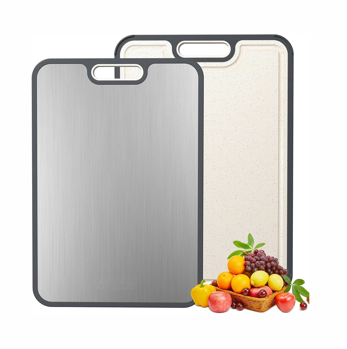 Wheat Straw Pure Titanium Rectangle Vegetable Cutting Board Durable Double-Sided 1.4CM