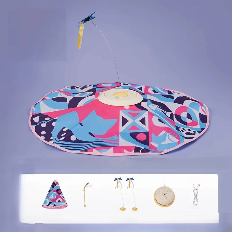 Smart Automatic Rotation Modern Plastic Cat Toys Electric Spinning Turntable Cat Stick