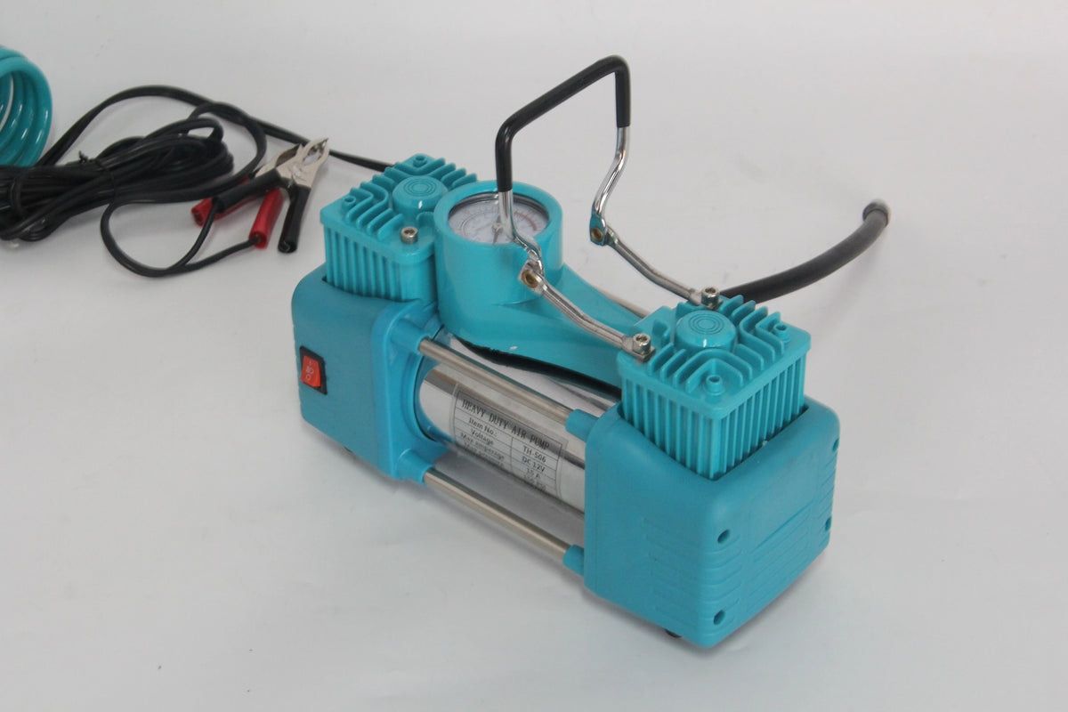 Portable Double Cylinder Tyre Inflator DC 12v Rapid Tire Inflator with LED Emergency