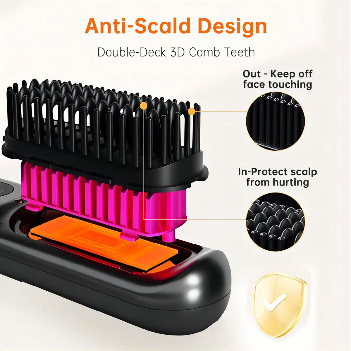 Portable Electric Straighten Hair Brush Fast Heating Ceramic Hair Straightener Comb