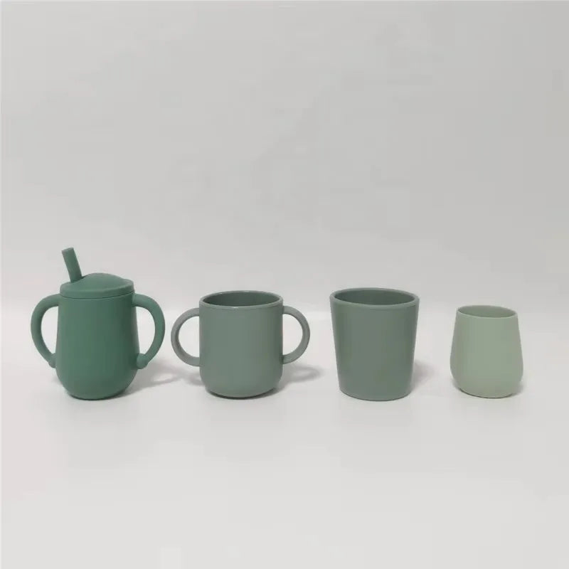 Fubon Silicone Manufactory Dinosaur Silicone Baby Feeding Set for Dinner Lunch Breakfast