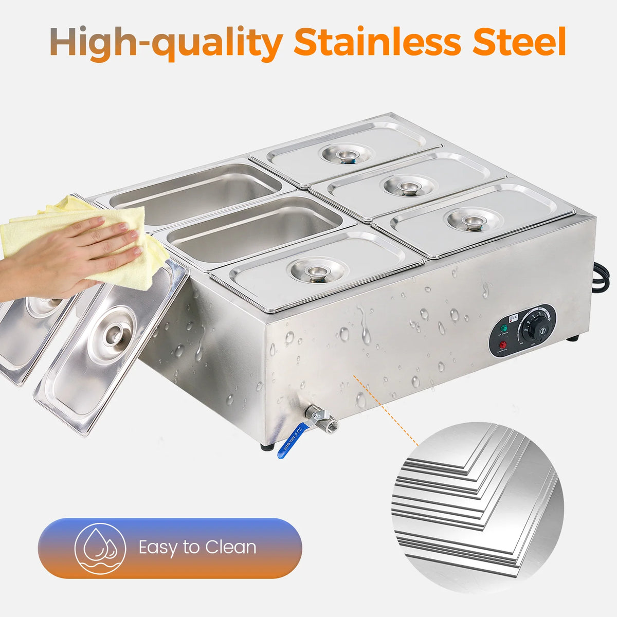 Electric Lunch Box Stainless Steel Insulated Food Warmer Pot for Restaurant Use