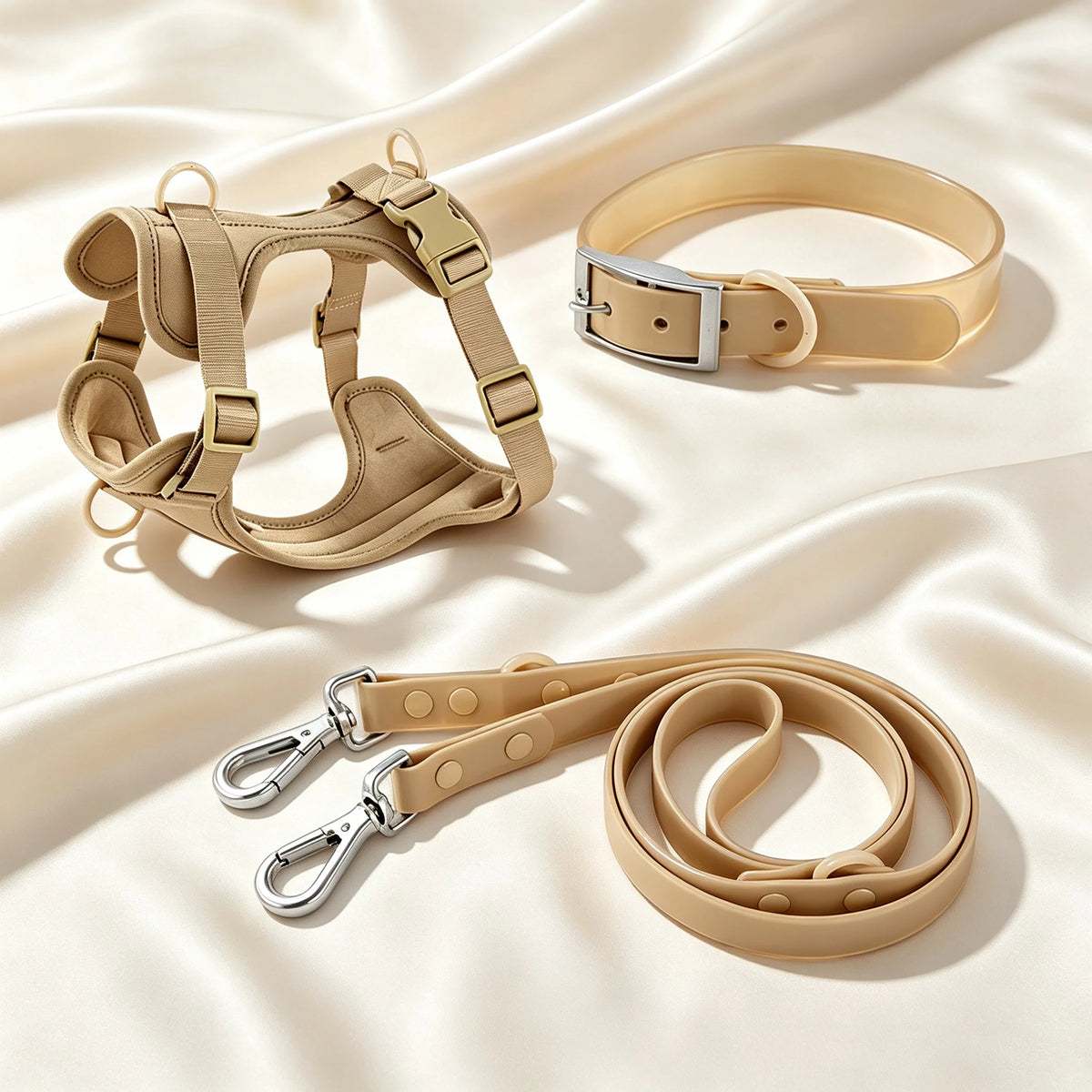 PVC Waterproof Dog Harness and Leash Set, No-Pull Dog Vest Harness for Medium Large Dogs,