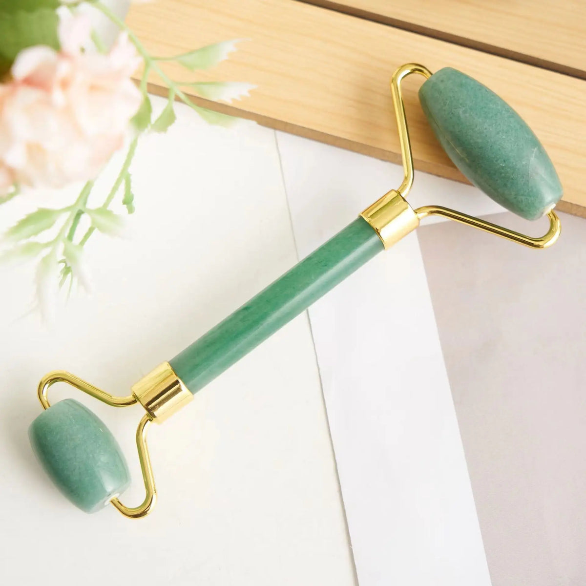 Natural Crystal Gua Sha Stone with Optional Face Roller in 9 Colors
