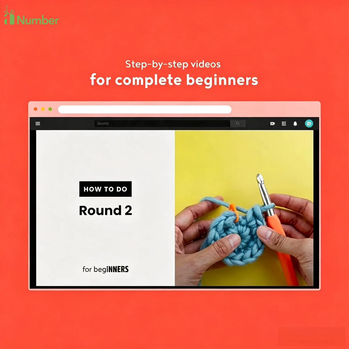 Custom Adults Beginners Video Tutorials Handy Easy Peasy Free Yarn Crochet Set Knitting