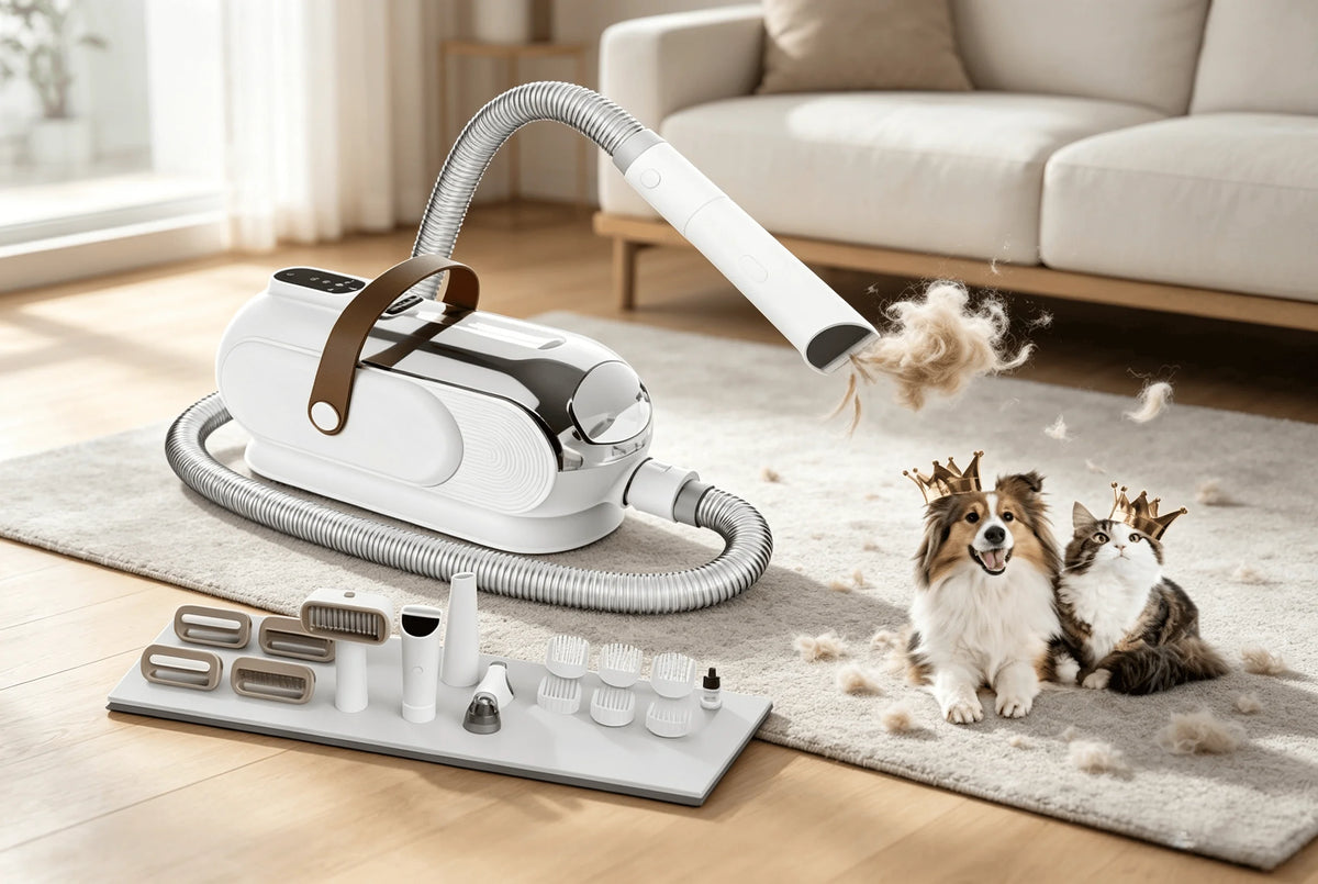 Pet Grooming Vacuum Kit Low Noise Pet Hair Vacuum Cleaner with Electric for Dogs Cats