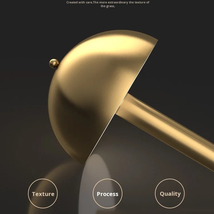 Nordic Luxury All-Copper Simple DC Powered Dimmable LED Table Lamp Modern Mushroom Design