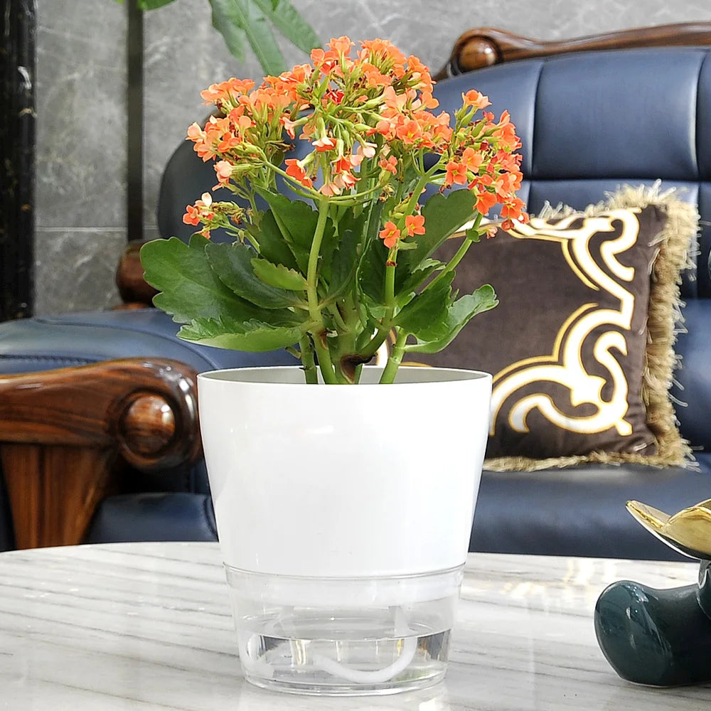 4Pack Bedroom Interior Self Watering Planter Easy Planters Indoor Plants Plastic Double