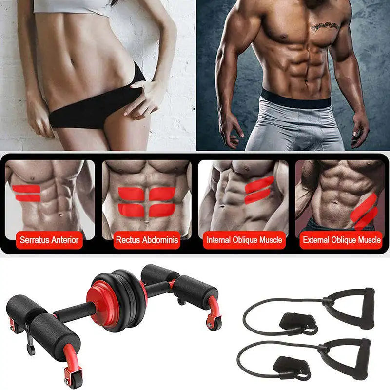 Unisex EVA Abdominal Wheel Exercise Roller for Home Use with Kneeling Pad-Durable