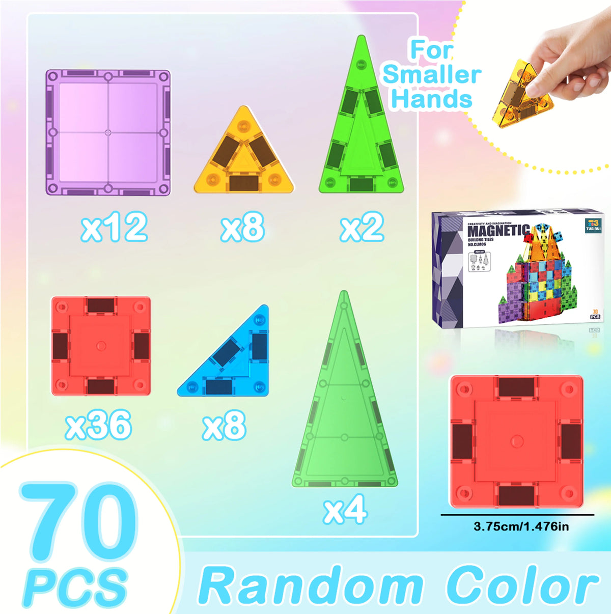 Magnetic Building Tiles Blocks STEM Montessori Educational DIY Construction Toys ABS