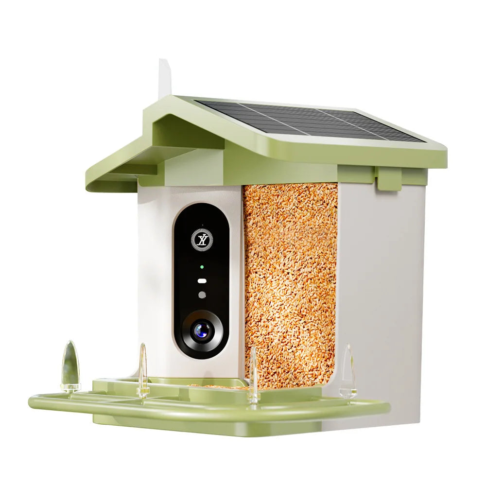 New Smart Bird Feeder Camera 2K Ultra HD AI Bird Recognition Outdoor Solar-Powered
