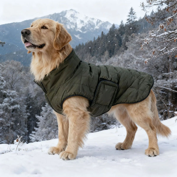 Pet Winter Big Dog Clothes Thickened Warm Polyester Casual Style Cotton-Padded Coat