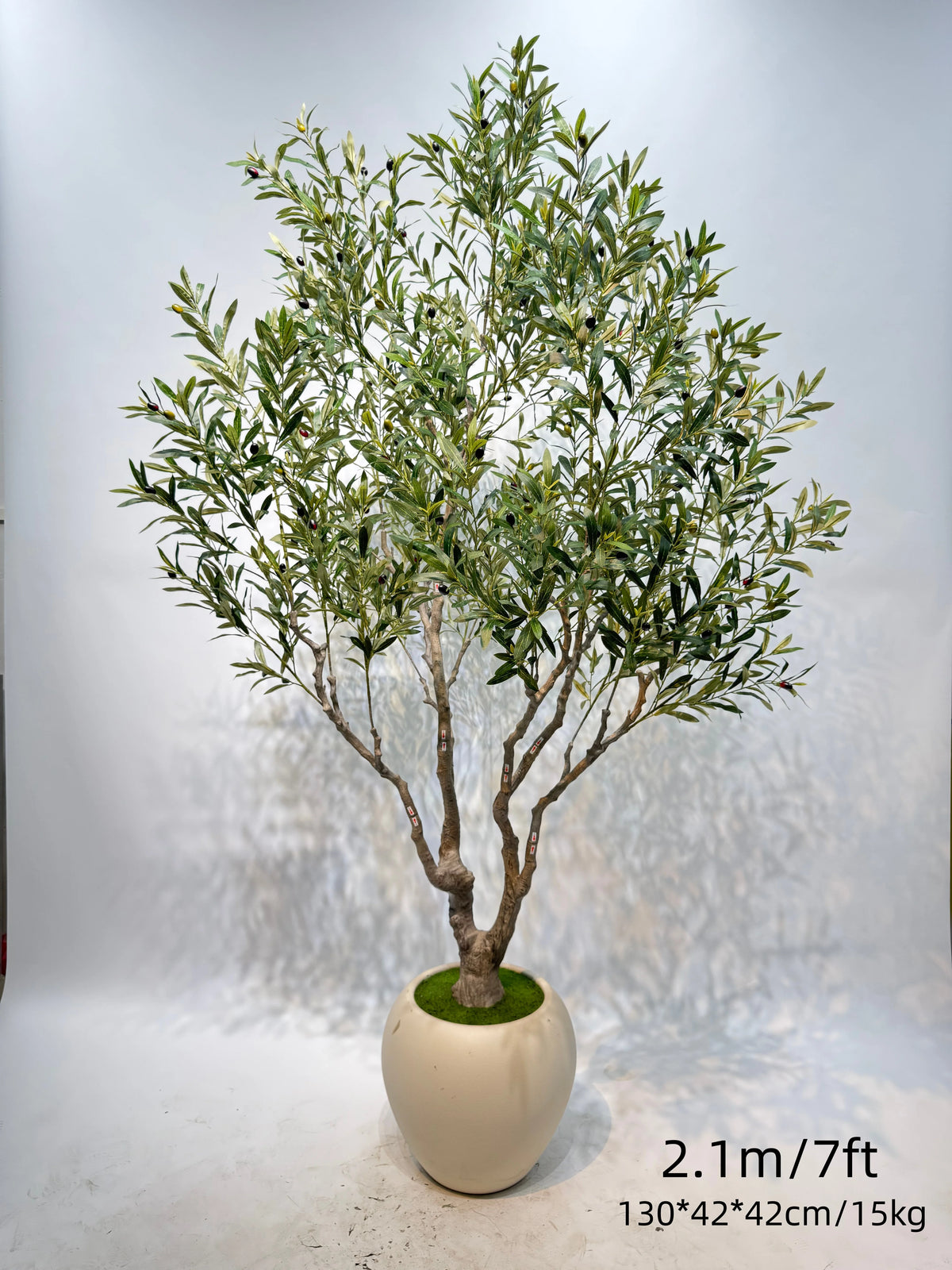6ft-8ft Large Artificial Olive Tree with Ceramic PP Pot, Freight Saving Detachable