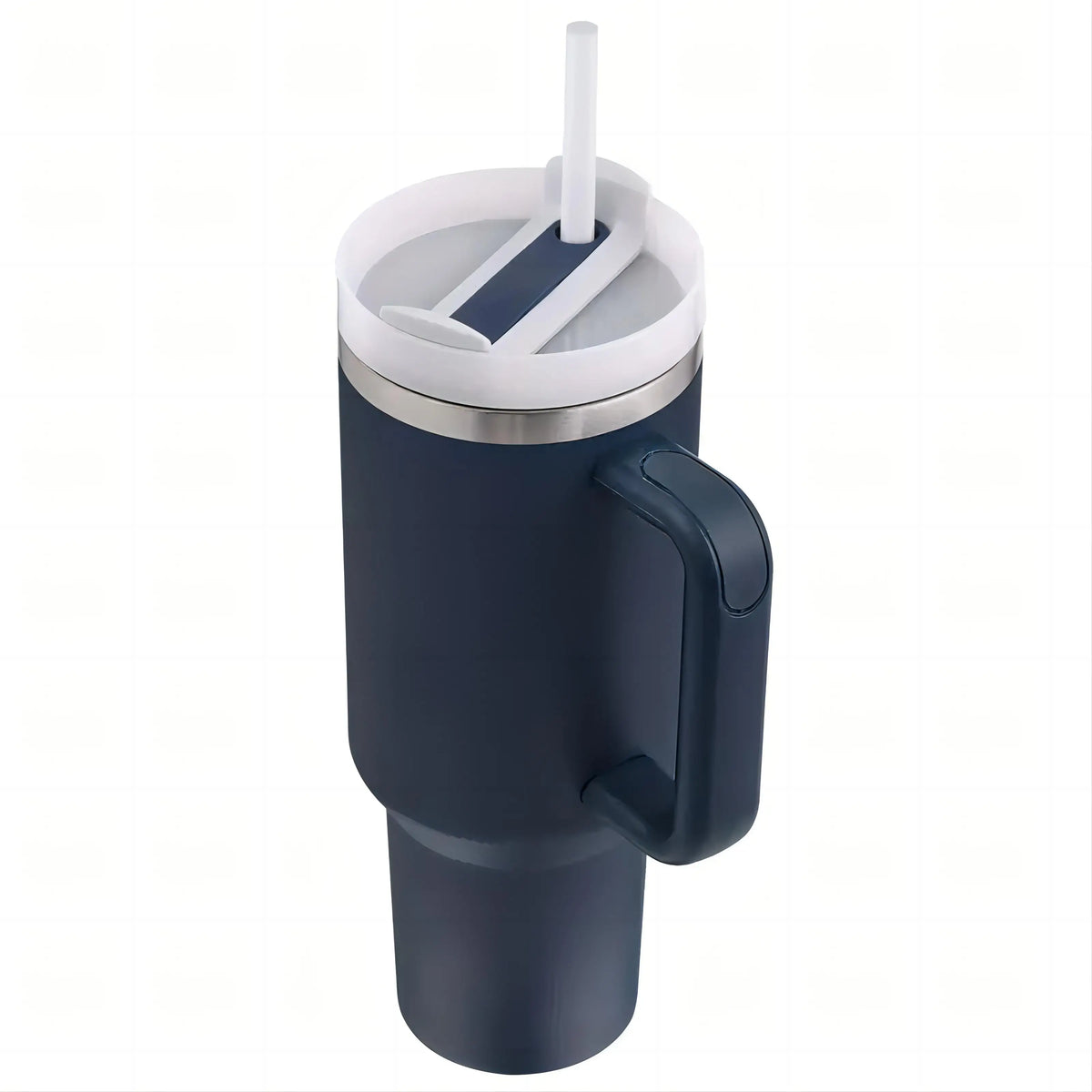 Double Walled Insulated Vacuum Stainless Steel 40Oz Tumbler With Straw Handle And Lid