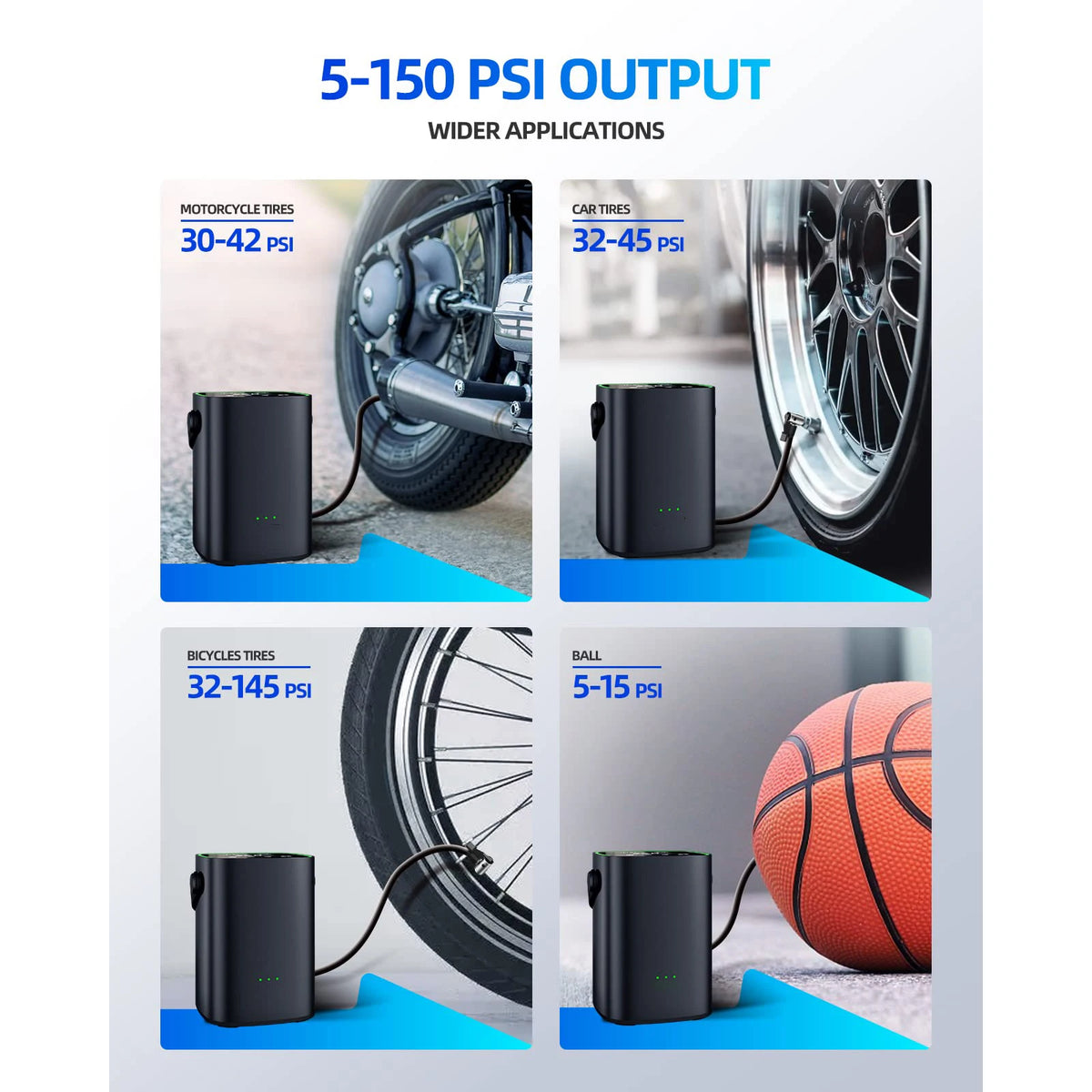 Rechargeable Mini Digital Wireless Portable Cordless Car Air Pump Compressor ABS Material