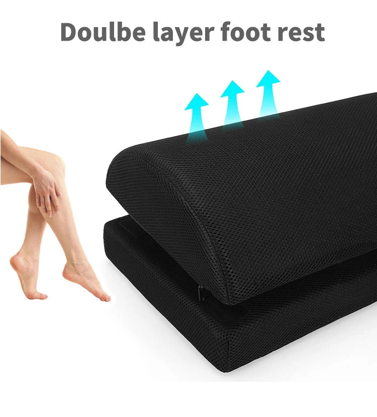 Anjuny Ergonomic Memory Foam Non- Cover Footrest Under Desk Office Leg Cushion Hotel Use