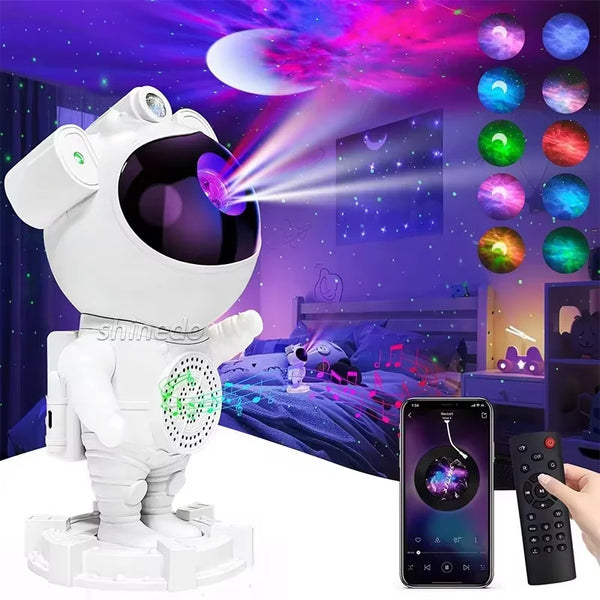 Galaxy Star Projector Starry Sky Night Light Astronaut Lamp Home Room Decor Decoration