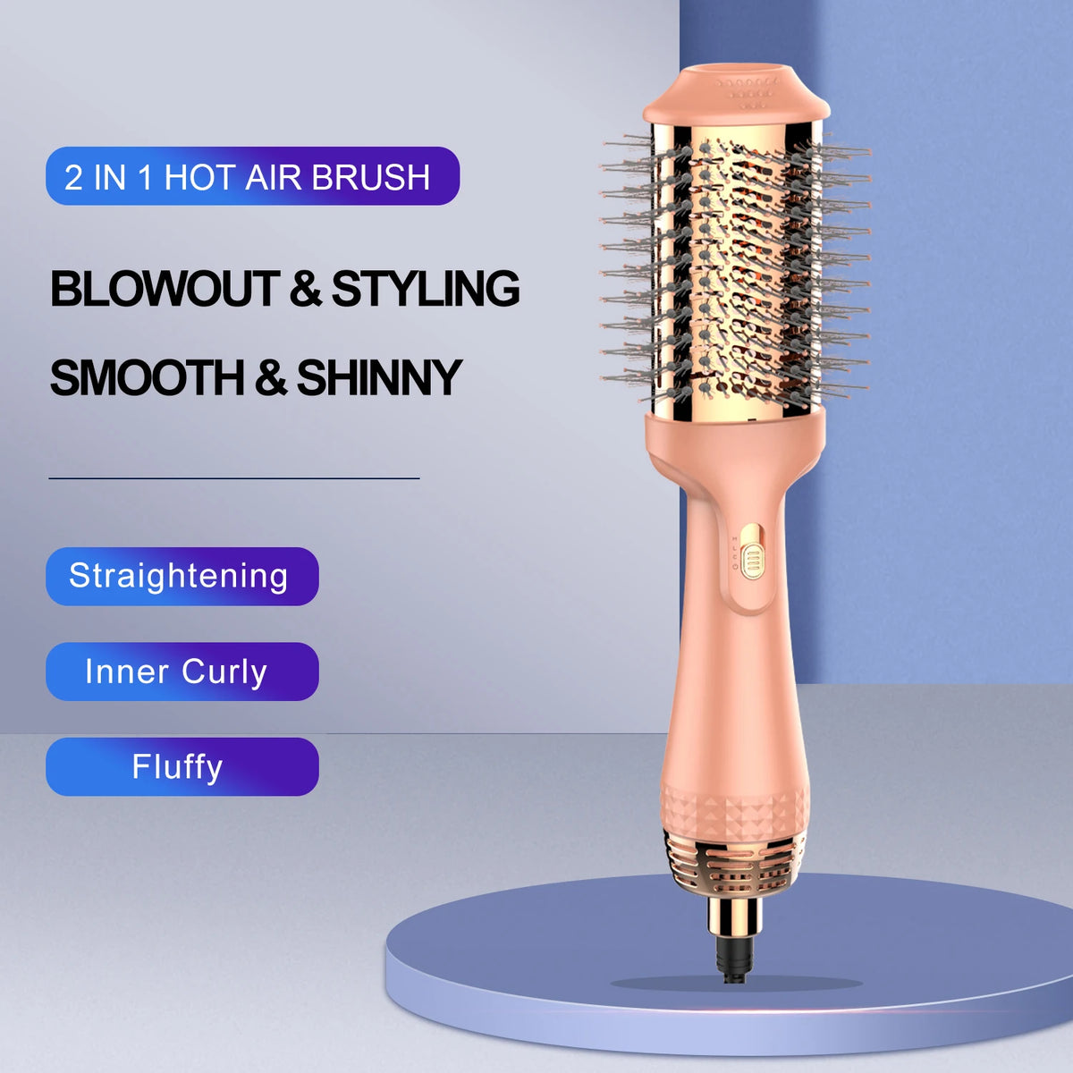 Professional Hot Ceramic 3 In 1 One Step Blow Hair Dryer Straightener And Styler Rotary