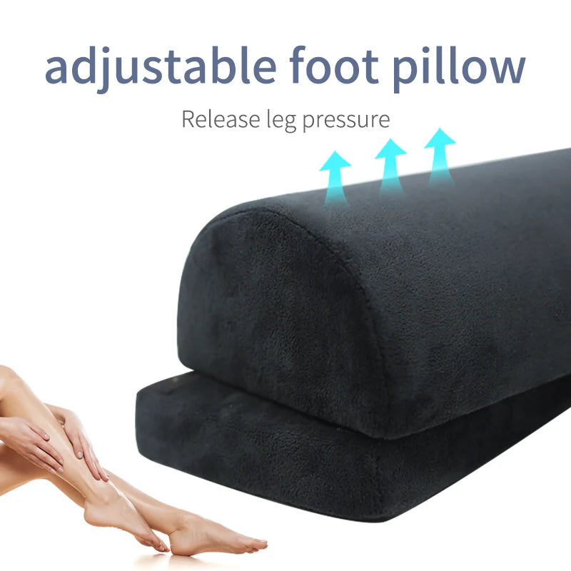 Custom Adjustable Home Office Half Moon Bolster Memory Foam Footrest Pillow Under Desk
