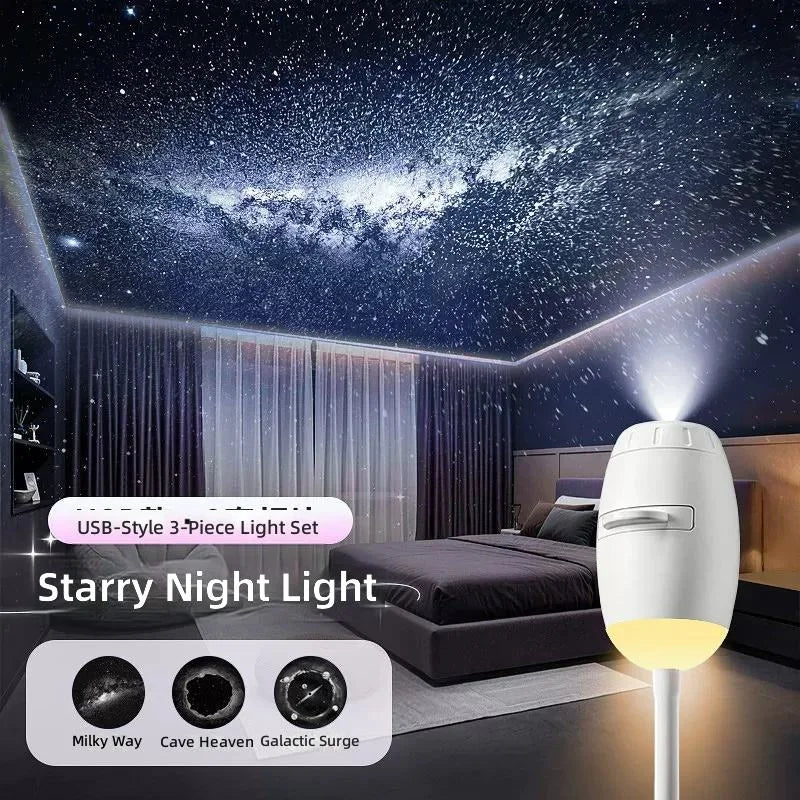 New USB Mini Galaxy Projector Night Light Astronaut Star Nebula Atmosphere Light Home