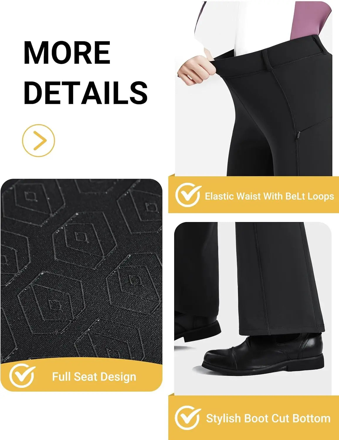 Customized Women'S Equestrian Winter Full Seat Riding Tights Fleece Lined Pockets Flare